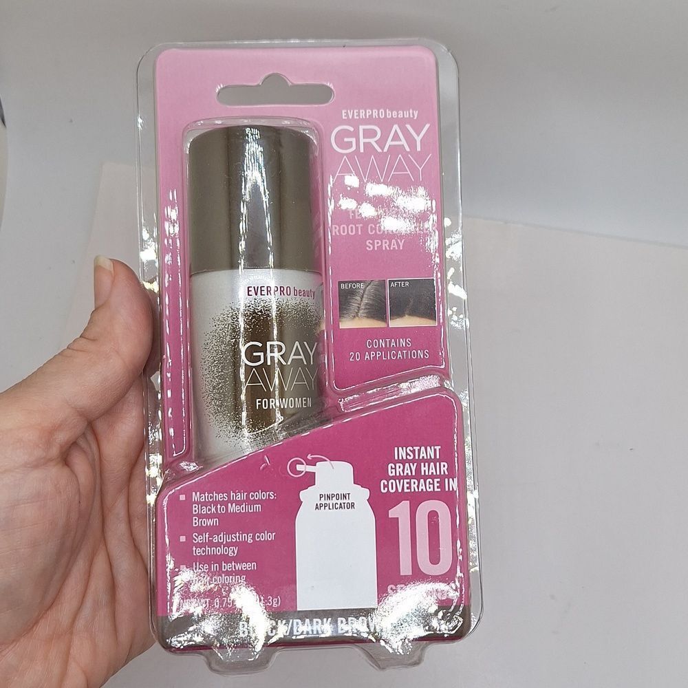 Gray away spray Black/dark brown color instant gray hair coverage